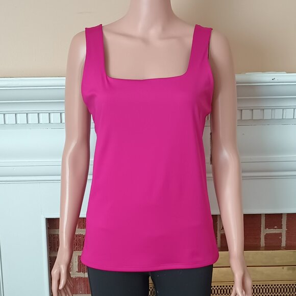NEW Nine West Sculpt Tank Top XL Women's Pink Square Neck - Picture 4 of 9